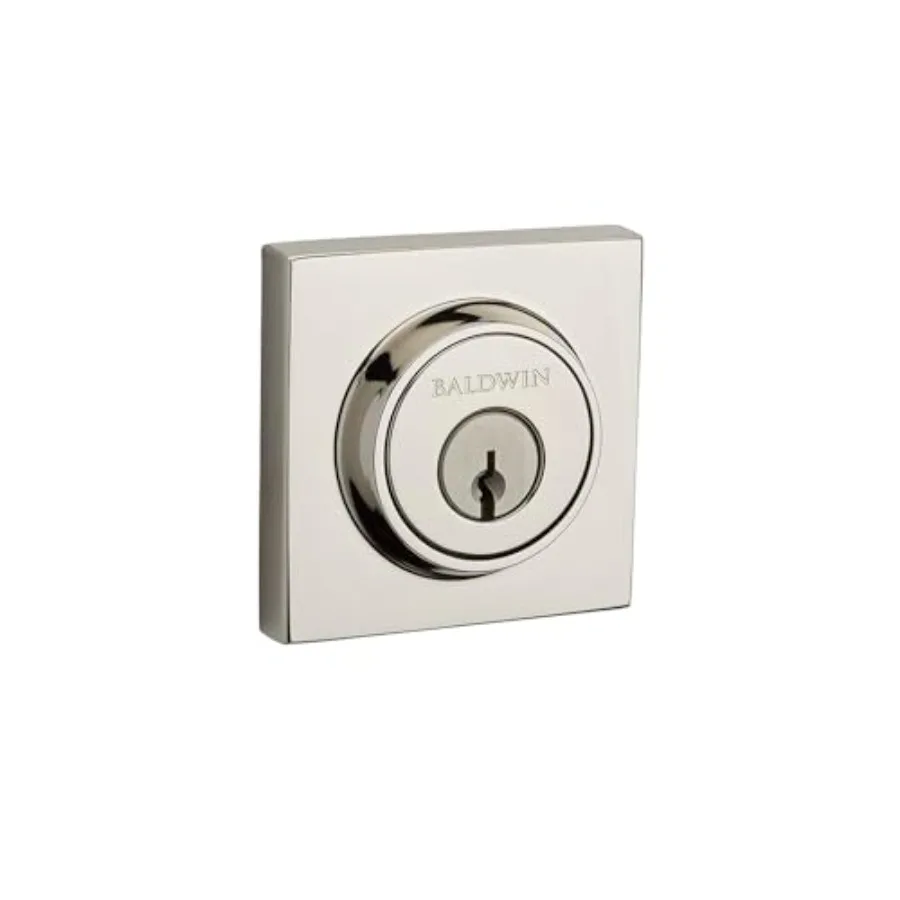 

Contemporary Square 1Cylinder Deadbolt with Polished Nickel Finish for Modern Home Security: Enhanced Durability and Sleek Desi