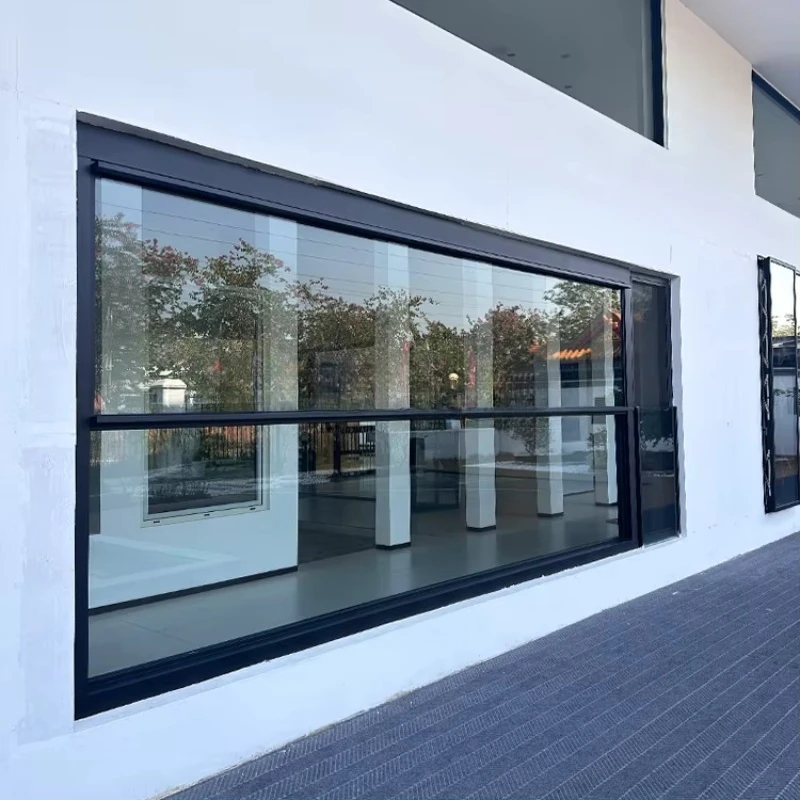 Aluminum Alloy Vertical Electric Lifting Window Full View Glass Soundproof Heat Insulation Automatic Remote Control CustomWindow