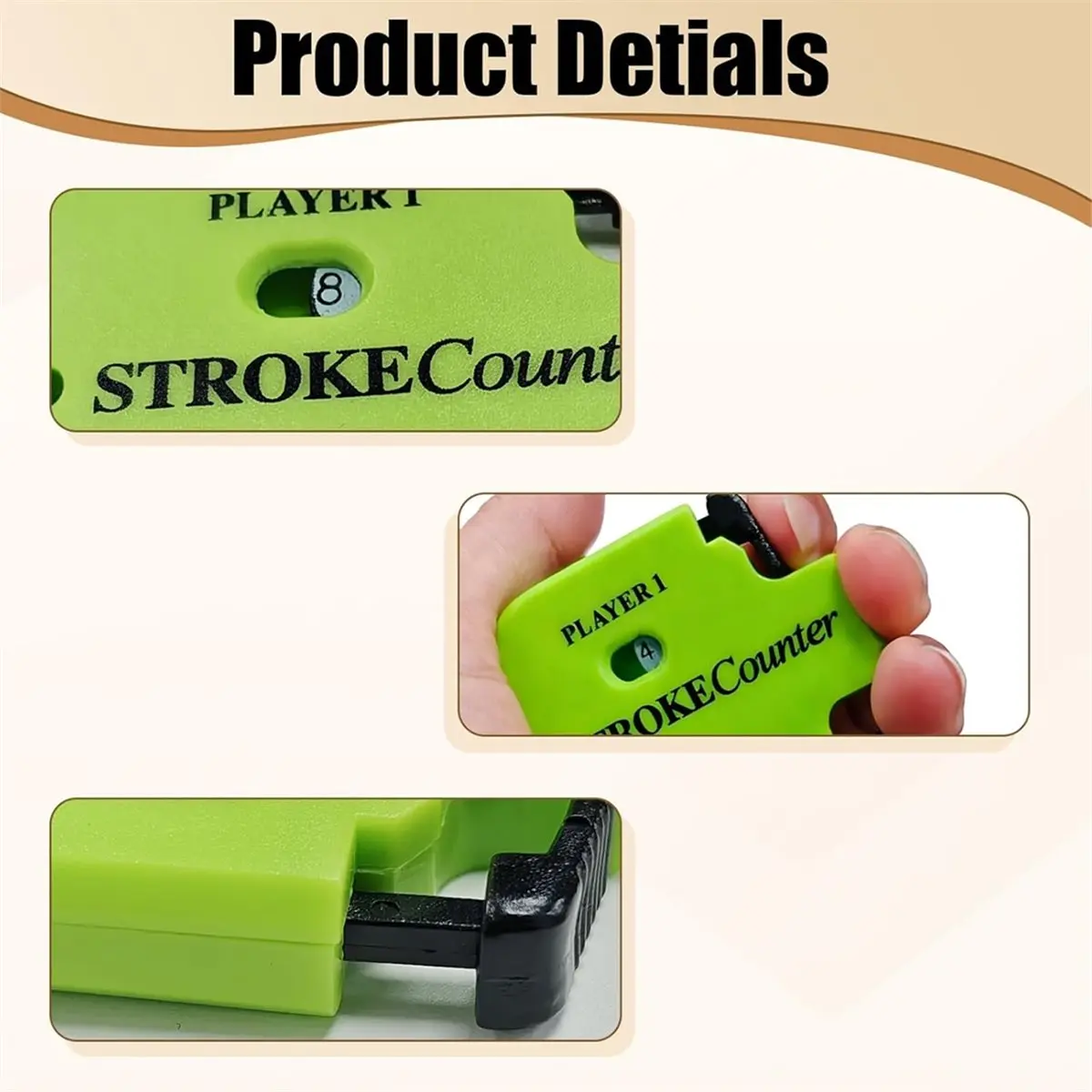 (AD12) 6 Pcs Golf Stroke Counters Golf Ball Counters, Mini Golf Shot Clicker Counters with Dial Reset & Keychain(6 Colors)