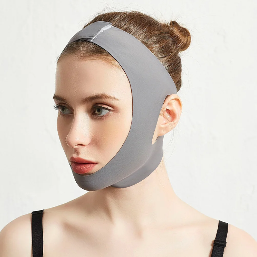 Máscara facial fina respirável bandagem tamanho cinza queixo cinta fina para dormir artefato de levantamento facial fino masseter queixo
