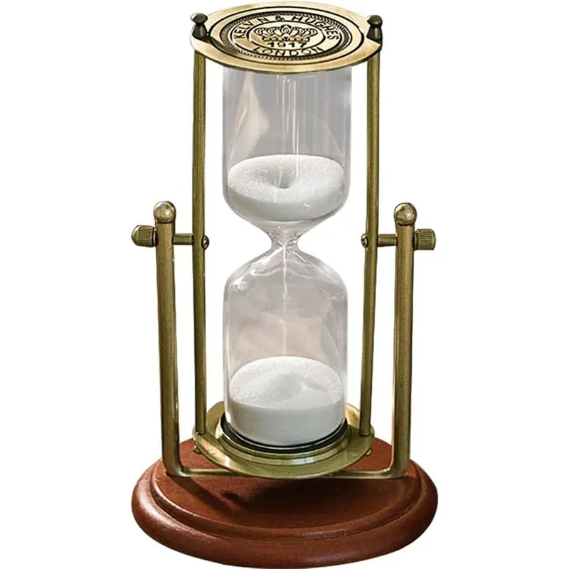 New Glass Quicksand,Hourglass Timer, 30-Minute Rotating Crown Design, Advanced Metal Desktop Decoration