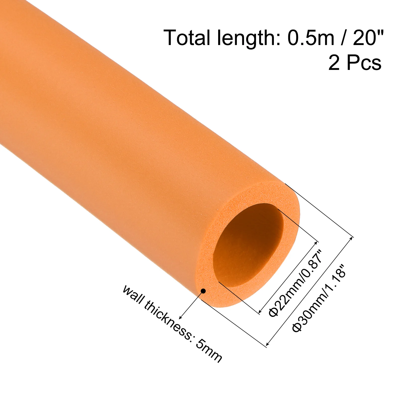 uxcell 2Pcs 0.5m Pipe Insulation Foam Tube 3-50mm ID Heat Preservation  Pipe Cover Bar Padding Tubing for Handle Grip Support