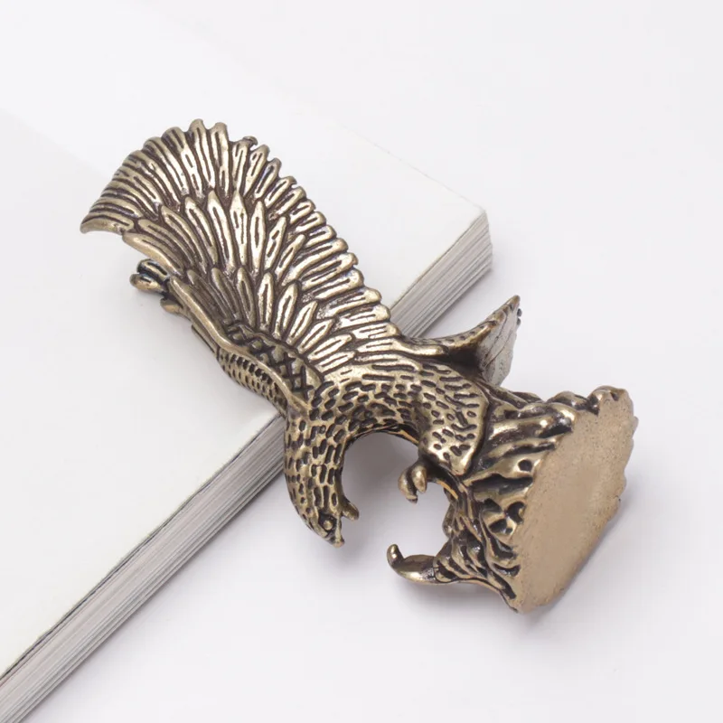 Brass Flying Eagle Wings Ornaments Solid Retro Micro-Carved Large Exhibition Hongtu Copper Eagle