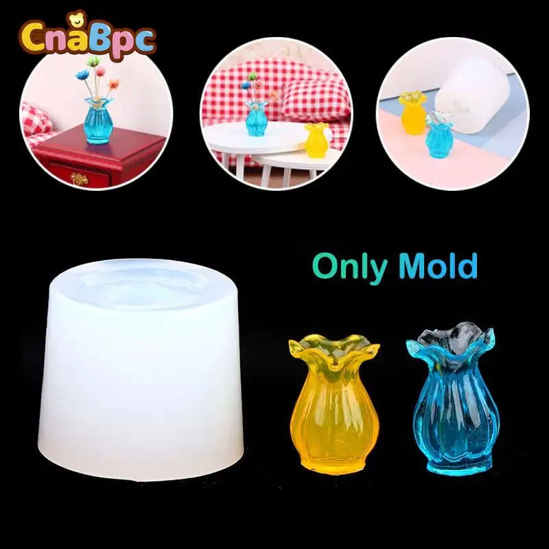 New Dollhouse Miniature Mini Vase DIY Drop UV Glue Flip Silicone Mold for Dolls House Scene Decor Accessories Toys