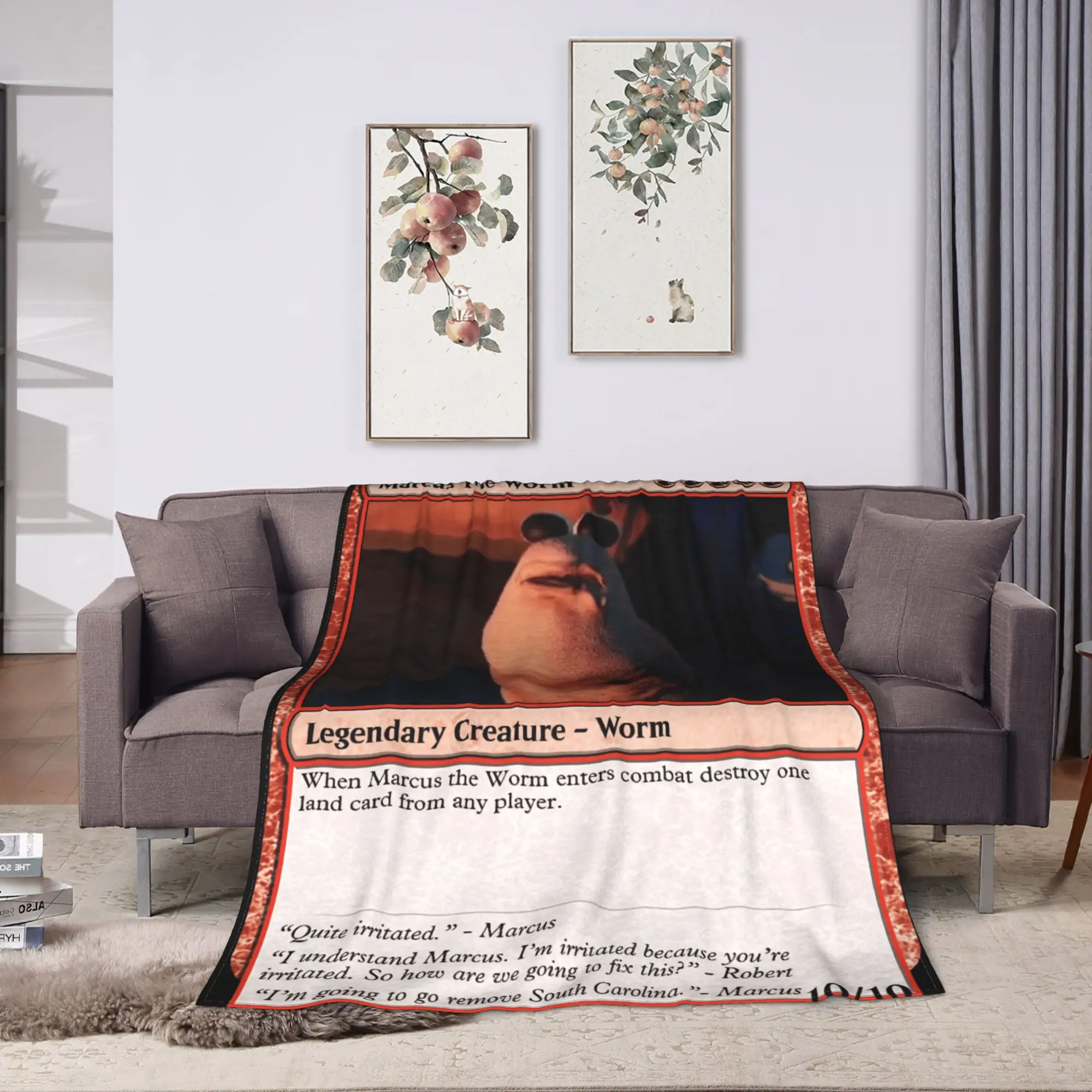 Marcus the Worm Comic Funny Retro Blanket Quality Super Soft  Bedding Throws Winter Travel Outdoor Aesthetic Bedspread