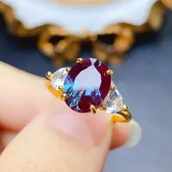 Antique Russian Alexandrite Jewelry Alexandrite Change Colour Engagement Ring Sterling Silver 925 Alexandrite Wedding Rings