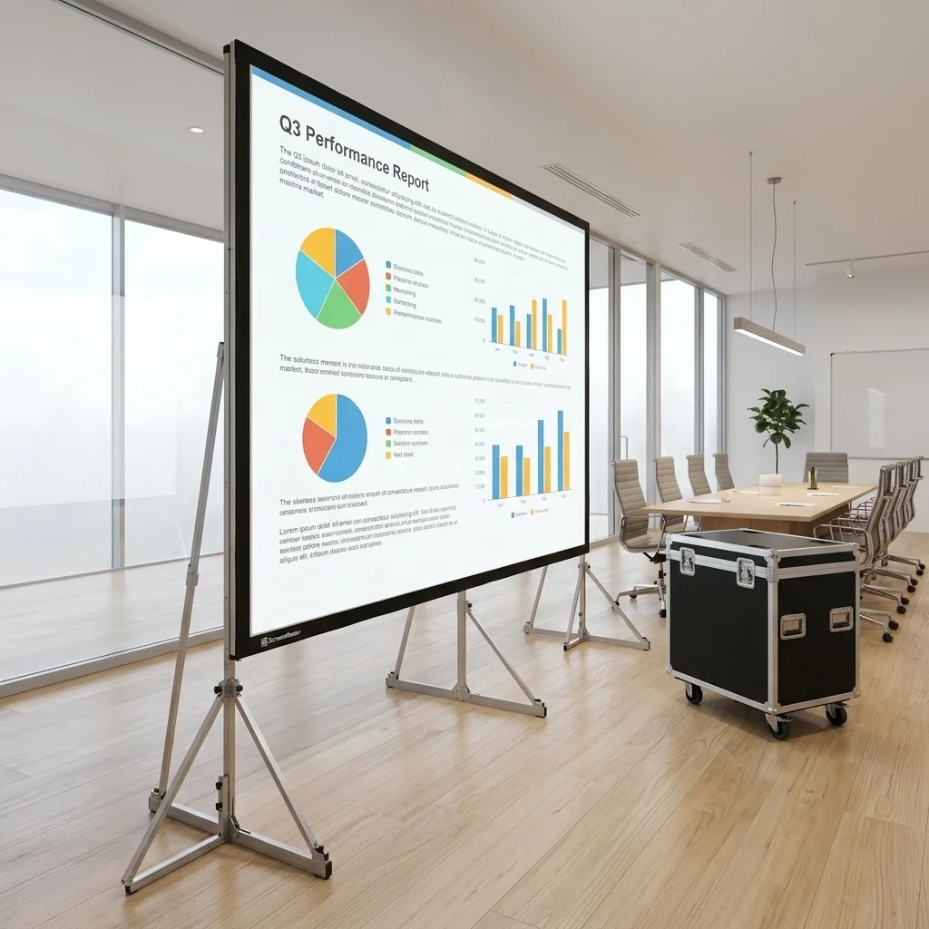 16'x9' Heavy Duty Fast Fold Projection Screen with Stand Large Format Foldable Projector Screen for Church Concert Stage Event