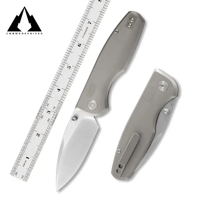 CMBMADEKNIVES Predator V4 Titanium Handle M390 Steel Camping Outdoors