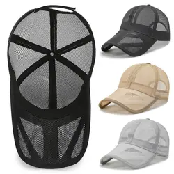 Casquette de Baseball en maille pour hommes et femmes, chapeau de Protection solaire, plein air, respirant, à la mode, été