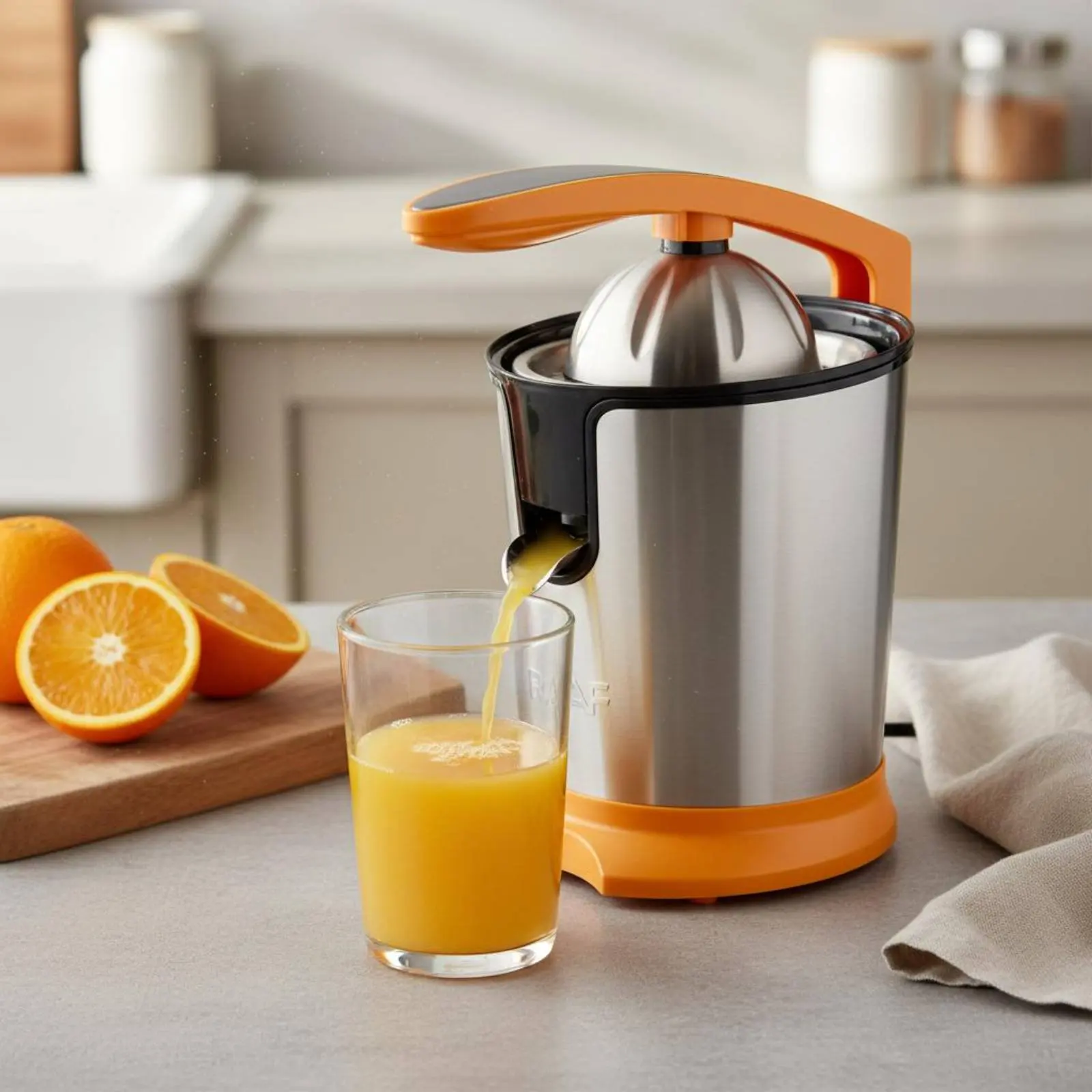 Automatic Oranges Press Easy to Clean Electric Fruit Juicer Stainless Steel Oranges Juicer for Home Bar