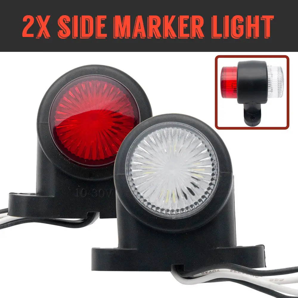 Pair 8 LEDs Rubber Outline Truck Trailer Lorry Caravan side marker outline trailer Truck Lorry Clearance lamp 8LEDS