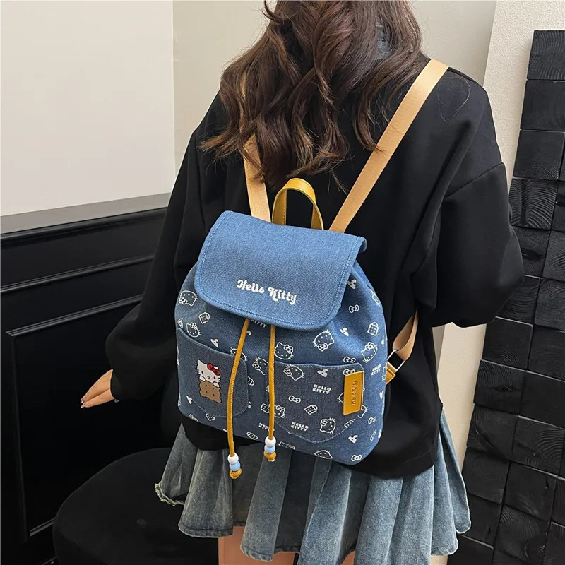 Hello Kitty sacs à dos Niche Denim sac à dos grande capacité mode polyvalent étudiant banlieue sac à dos Mochilas pour femmes filles
