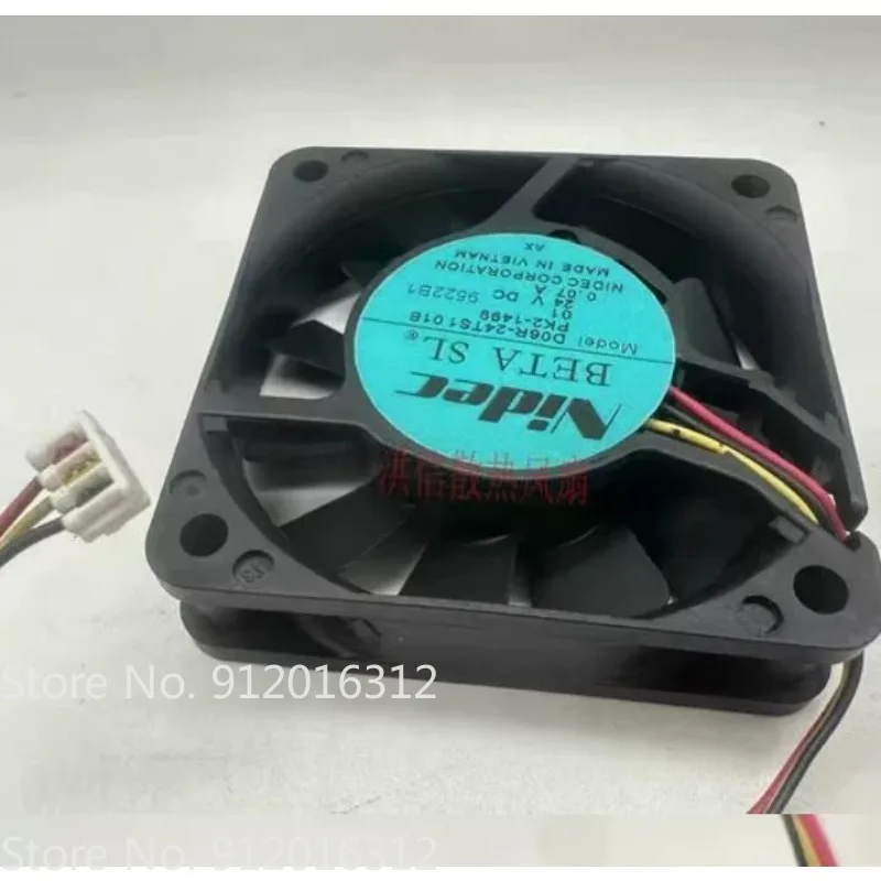 Original New Fan for NIDEC D06R-24TS1 01B 6CM 6015 24V 0.07A Cooling Fan 60 * 60 * 15MM