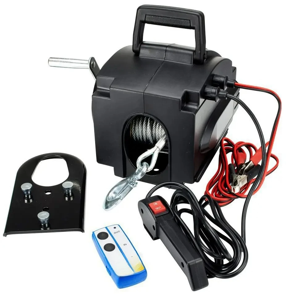 3500Lbs Portable Portable Marine Yacht Electric Winch Small Crane Tractor 12v