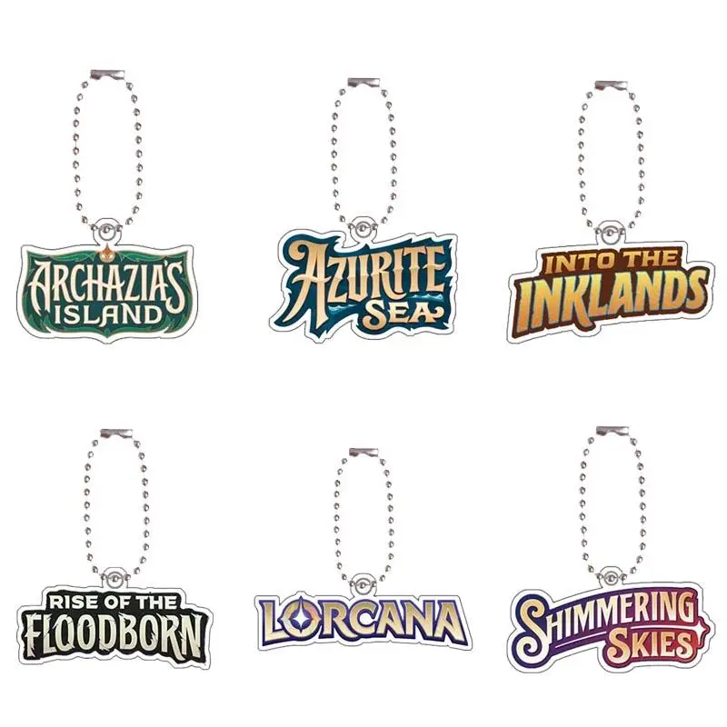 

Anime Disney Lorcana Tcg Logo Archazia Azurite Sea Island Key Chain Diy Homemade Acrylic Decorative Keychain Pendant Gift