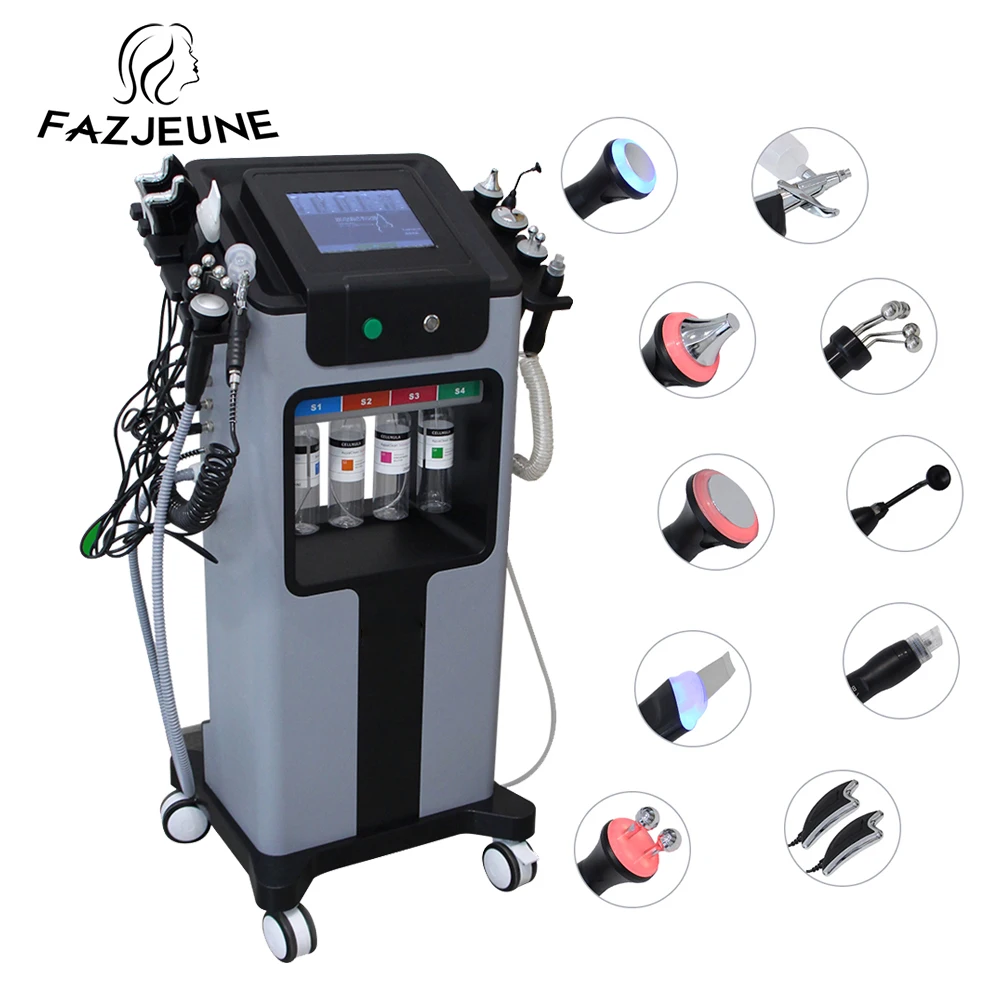 10 in 1 H2O2 Hydro Dermabrasion Machine Facial Deep Cleaning Skin Rejuvenation Multifunctional Aqua Peeling Skin Care Device SPA