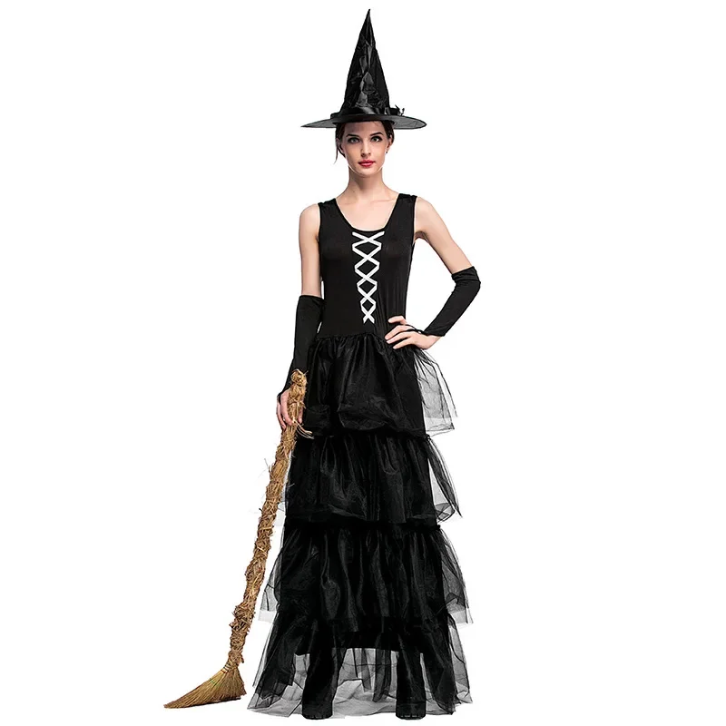 

Witch Halloween Costume Sexy Black Adult Woman Material Item Type Source Characters Brand Name Gender Components prom