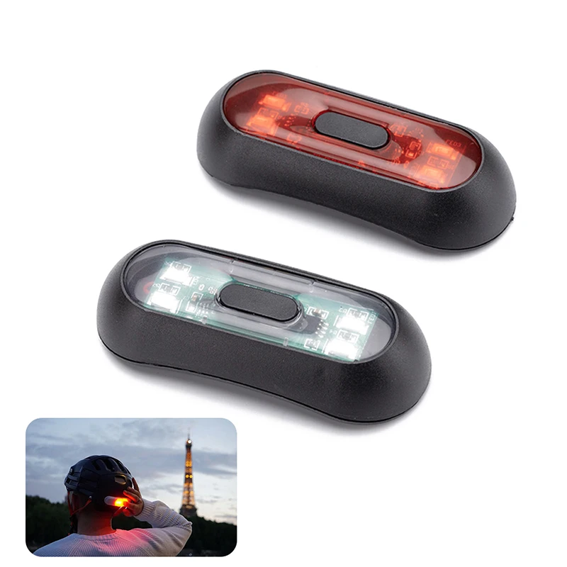 Moto Helmet Light Warning Light Bike Taillight Motorcycle Bicycle Helmet Safety Signal Warning Rear Lamp Waterproof LED Light 