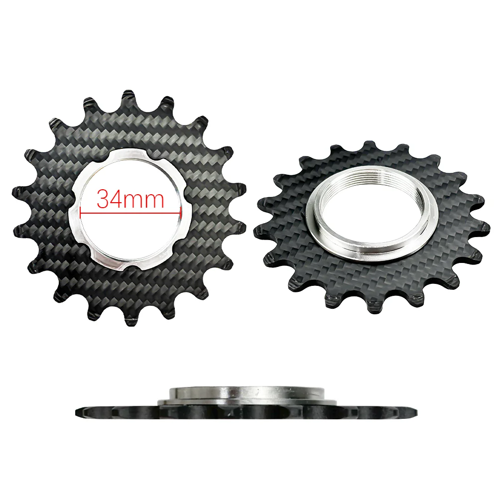 BALUGOE Fahrrad-Schwungrad mit festen Zähnen 15T-20T, Einstufiges Rennrad-Schwungrad aus Carbon, 1/8" dicke Zähne – Detail 2