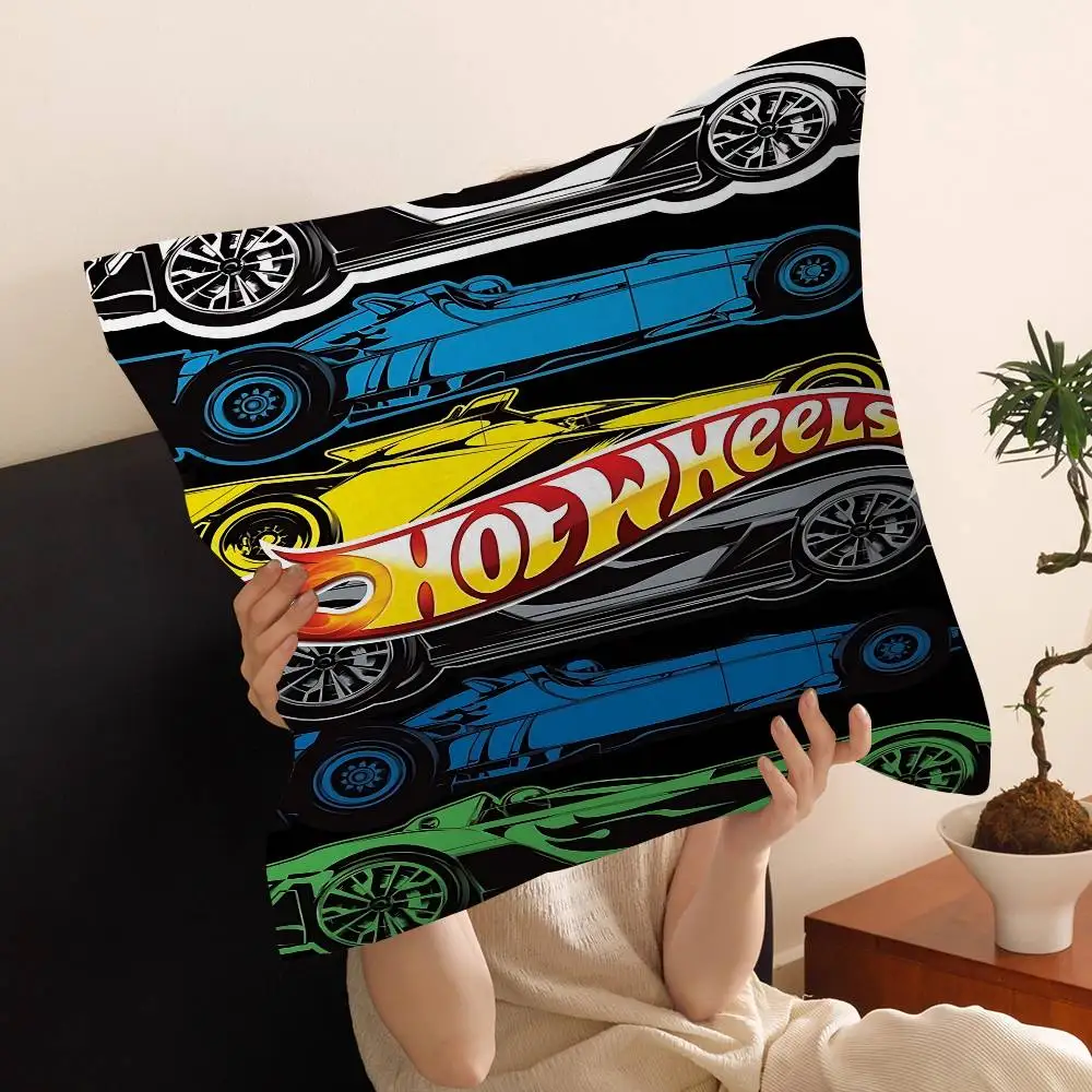 Super Car H-hot W-wheels Pillowcase Toon Gift Cushion Cover Bedroom Home Sofa Chair Seat Decor Pillow Case