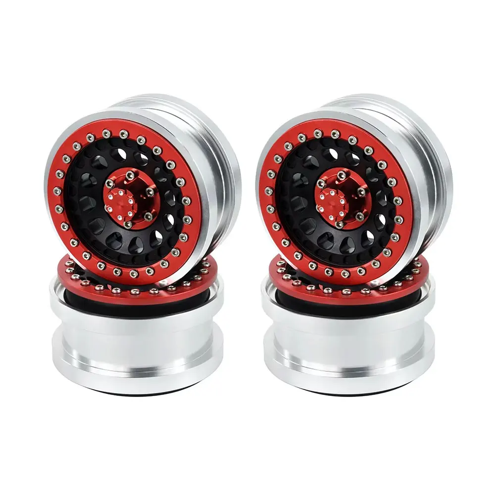 Aluminum CNC 2.9 Inch Beadlock Wheels Hubs Rims with Rings For SCX6 AXI05000 Jeep Wrangler AXI05001 Trail 1/6 RC 4pcs/set