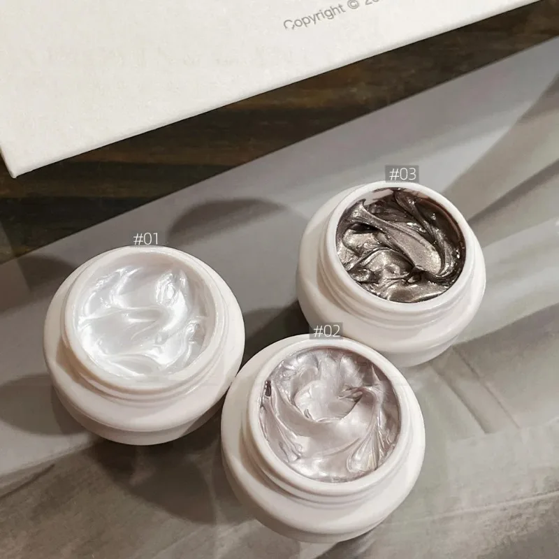 3 cores sem limpeza pérola creme escultura em unhas gel texturizado arte do prego documerarion diy salão de beleza creme de unhas para 3d cromo em pó manicure