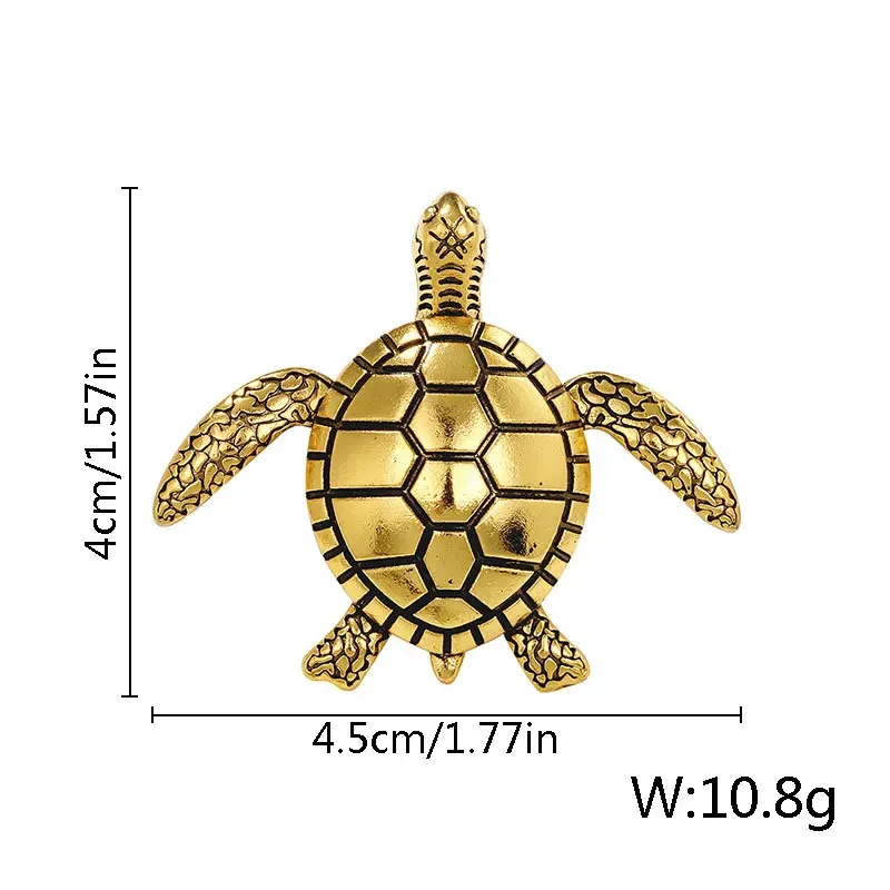 Fashionable Turtle Gold Silver Brooch Animal Water Diamond Drip Oil Vintage Men's and Women's Clothing Brooch Party Jewelry Gift