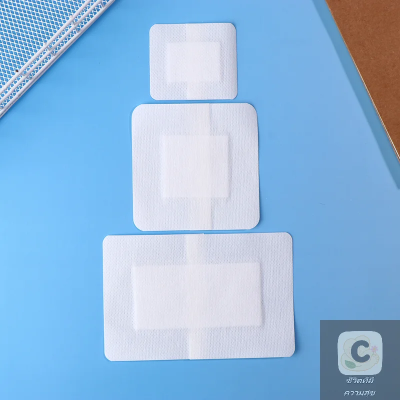 HUA 10Pcs Wound Dressings Breathable Edge Gauze Pads Soft Non-woven Bandages Self-adhesive Wound Dressings Outdoor Elastic Tape