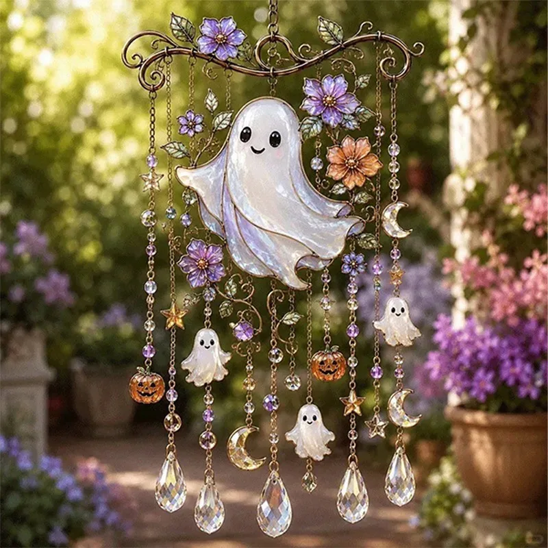 Halloween Ocean Animal Wind Chime Spooky Sea Creature Garden Decor Outdoor Hanging Ornament for Party Patio Yard