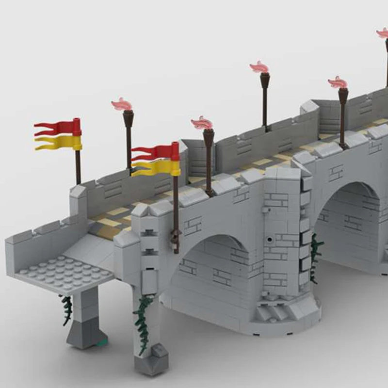 2640 stuks stedelijke stijl modulaire ridderkasteelbrug bouwstenen set inclusief montage-tutorial geschikte familie-interactie
