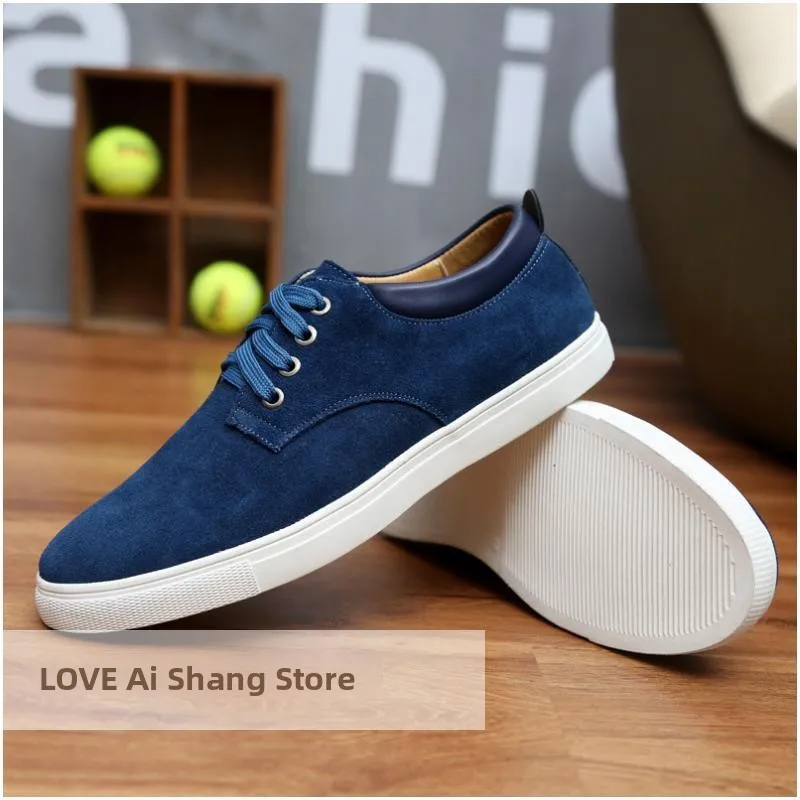 

Мужские повседневные кроссовки большого размера, кожаные кроссовки с круглым носком, удобная дышащая модная мужская уличная версия