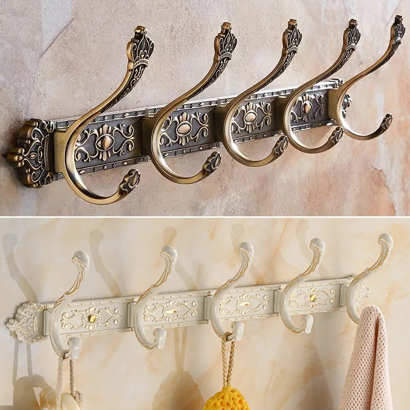 

Antique ivory white wall-mounted coat hook for living room, retro European-style door hook for bathroom.