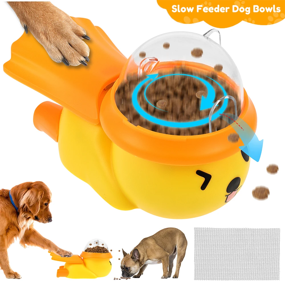 Interactive Pet Puzzle Feeder Dog and Cat Treat Dispenser Toy with Pedal and Adjustable Food Outlet Mental Stimulation Dog Toy