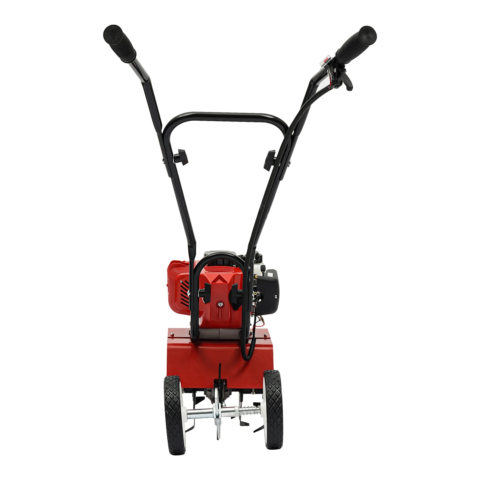 52CC 2-السكتة الدماغية Rototiller 1700W المزارع مع عجلات قابلة للتعديل، آلة ربط التربة المحمولة لساحة الحديقة، نبات المزرعة