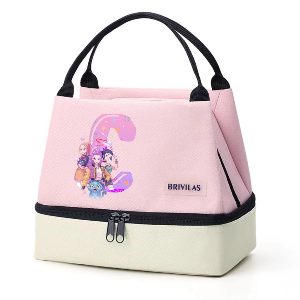 جديد KPop شيطان الصيادين حقيبة الغداء سميكة العزل علب الاغذية الكرتون بينتو التخزين الحراري حقيبة يد مدرسة نزهة النساء هدية