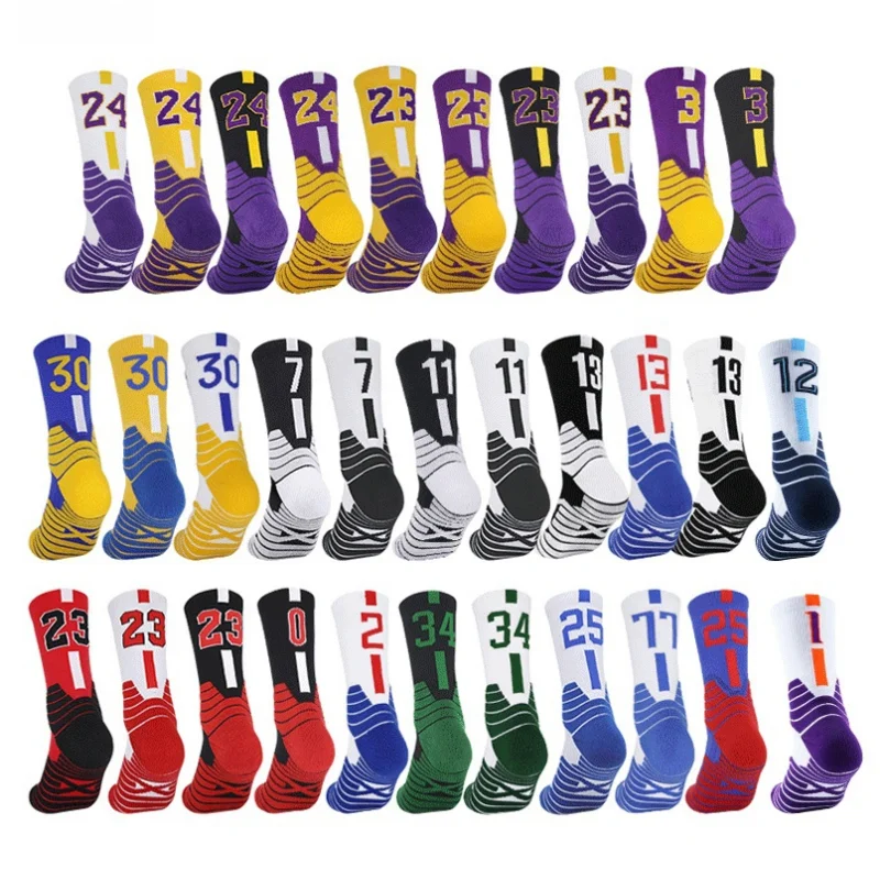 عالية الجوارب الركبة المهنية كرة السلة الجوارب الجديدة جوارب رياضية تنفس في الهواء الطلق تشغيل الدراجات الرجال النساء الطفل جوارب رياضية #1