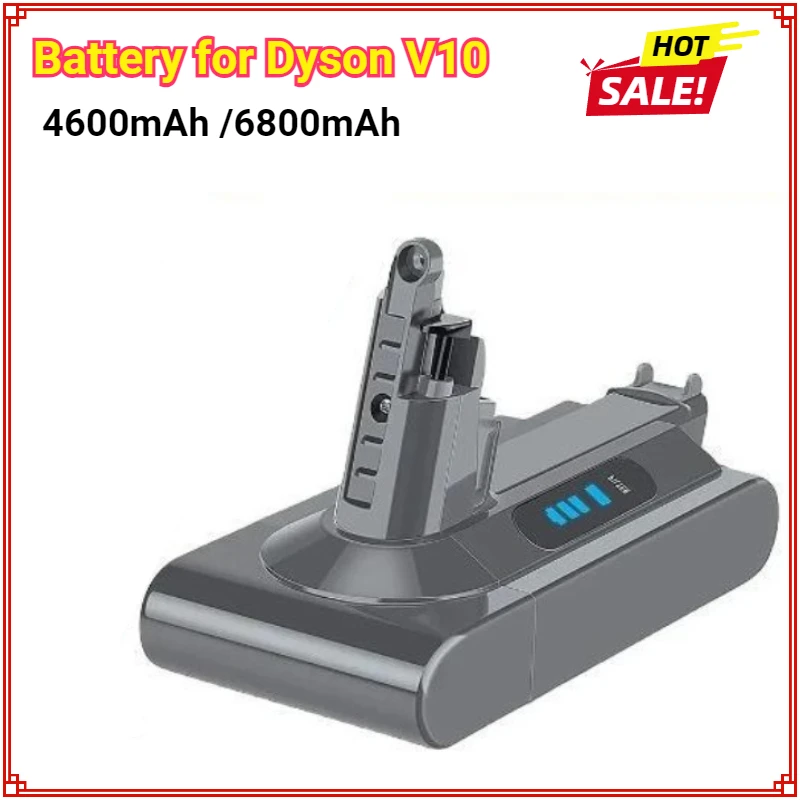 

New Replacement Battery for Dyson V10 Battery V10 Absolute Fluffy Cyclone V10 Battery Charger Dyson SV12 6800mAh/4800mAh 18650