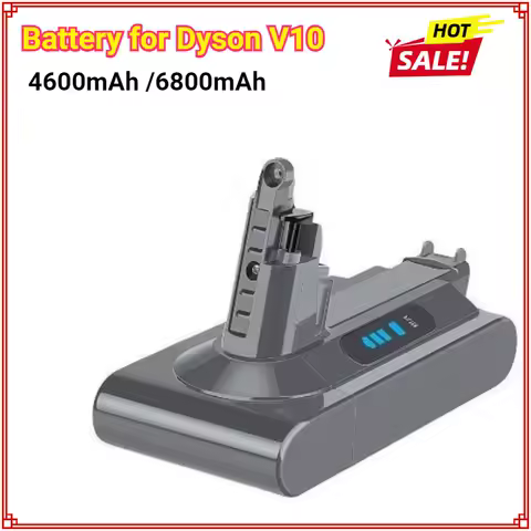New Replacement Battery for Dyson V10 Battery V10 Absolute Fluffy Cyclone V10 Battery Charger SV12 6800mAh/4800mAh 18650 Bateria