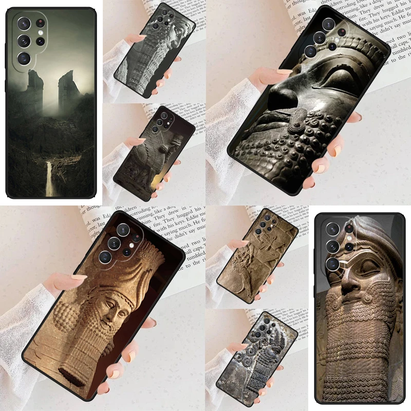 Lamassu Assyrian Mesopotamian Phone Case For Samsung Galaxy S24 S23 S22 S21 Ultra S10 Note 10 Pro S20 Plus FE S9 S8 Cover