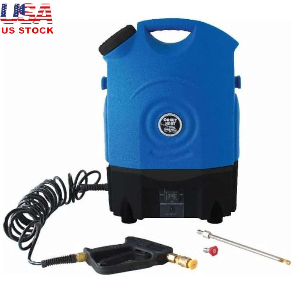 

Portable Turbo Tank Rinsing Sprayer 130psi Heavy Duty Rechargeable Battery Adjustable Shoulder Strap Hose Spray Nozzles Wand
