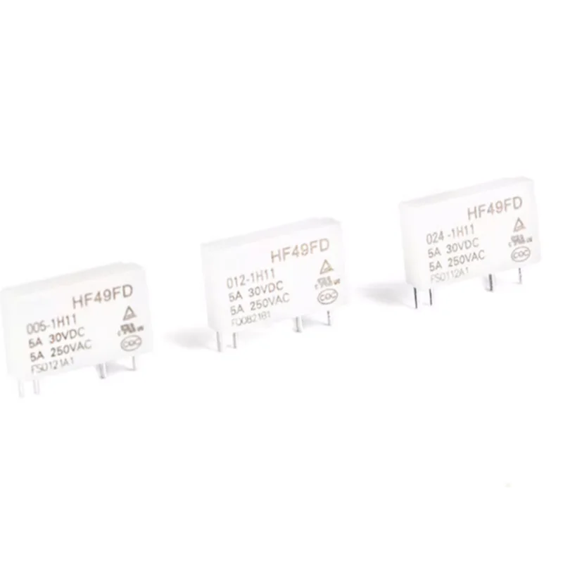 

5pcs HK49FD Relay HF49FD-005-1H11 HF49FD-012-1H11 HF49FD-024-1H11 5A 4PIN 5V 12V 24V Miniature Power Relay