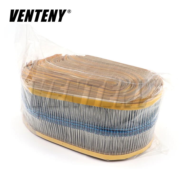 2500pcs 1/4W Metal Film Resistor Kit 50 Values 1R - 10M ohm Resistance 1% Assorted Set DIY Sample pack