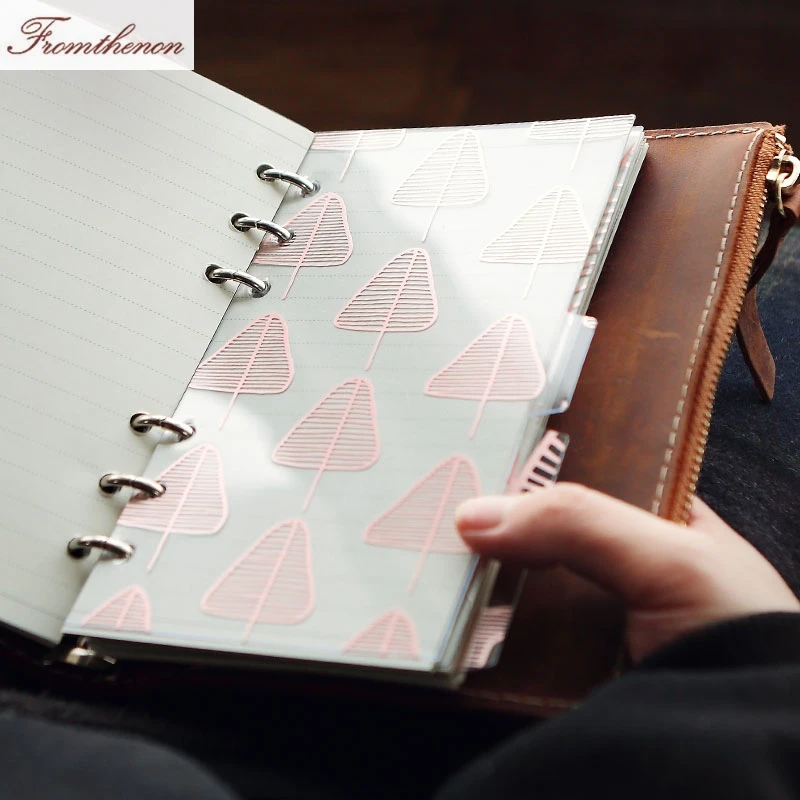 Rose Gold Kawaii Spiral Notebook index Dividers A5A6 Planner transparent PP Index Pages for Filofax Notebook School Stationery