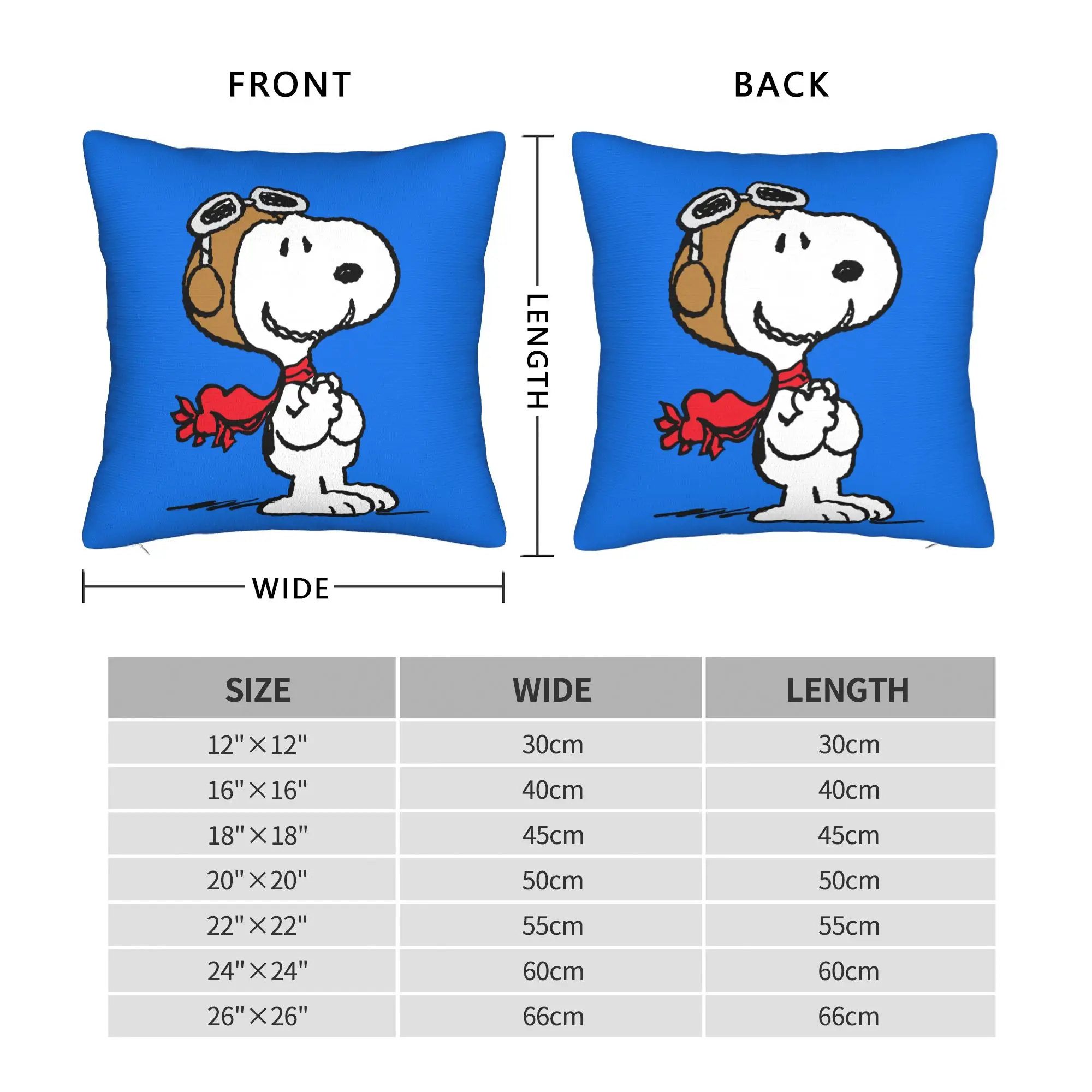 Snoopys The Flying Ace Square Pillow Case Polyester Throw Pillow ACE Pilot Customized Cushion Covers - view 3