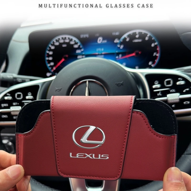 

For Lexus RX330 IS250 Ct200h ES300h RX350 IS300h NX300h RX400h UX Car Sun Visor Glasses Clip Multifunctional Case Glasses Holder