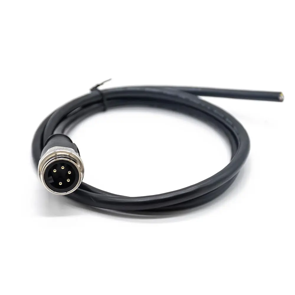 M7/8 Plug 5 Pin Straight 1m 18AWG Single Ended Cable UnShielded Molded Cable Connector