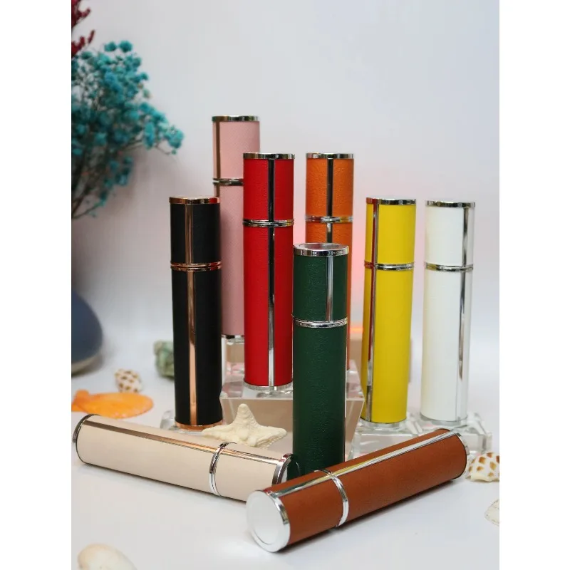Luxury Leather Wrapped 10ml Mini Perfume Spray Bottle Portable Refillable Glass Container for Fragrance Oils BPA-Free Cosmetics