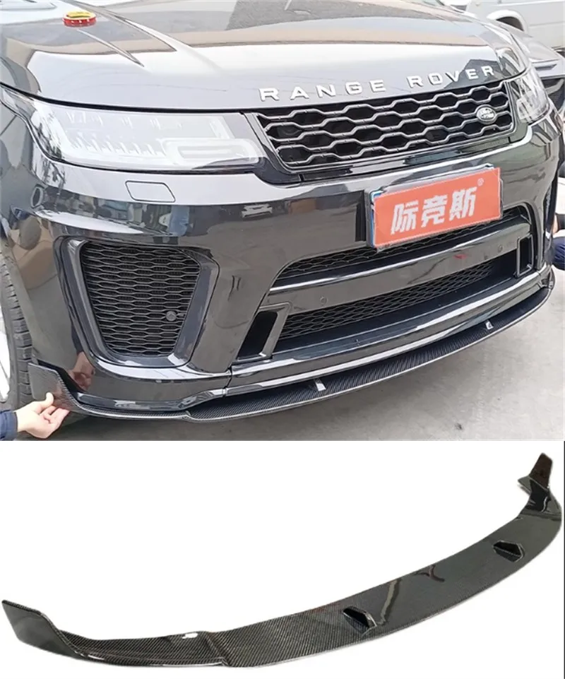 For Land Rover Range Sport SVR 2014-2020 High Quality Real Carbon Fiber Front Bumper Lip Spoiler Splitters