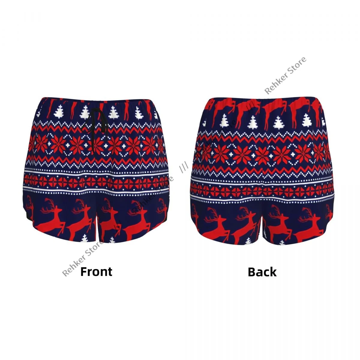 Damen-Yoga-Shorts, gestrickt, Pixel-Weihnachtsmuster, leicht, sportlich, schnell trocknend, atmungsaktiv, Outdoor-Laufshorts