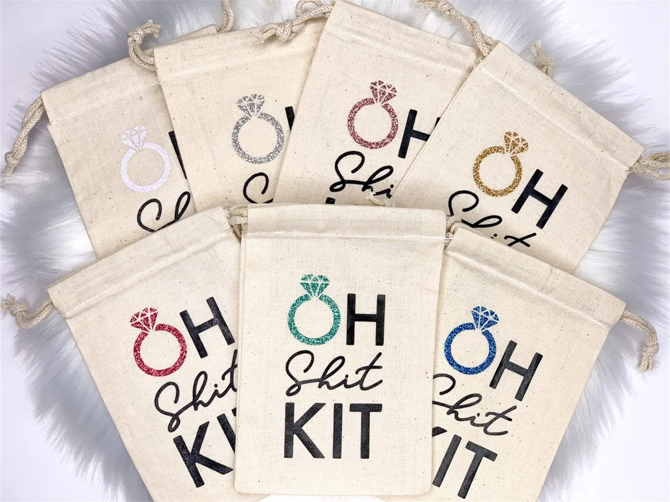 20PCS Custom Glitter Oh SChit Kit -Bachelorette Party Favors Hangover Kit Bag - Bridesmaid Emergency Kit, Hen Party Faover Bags